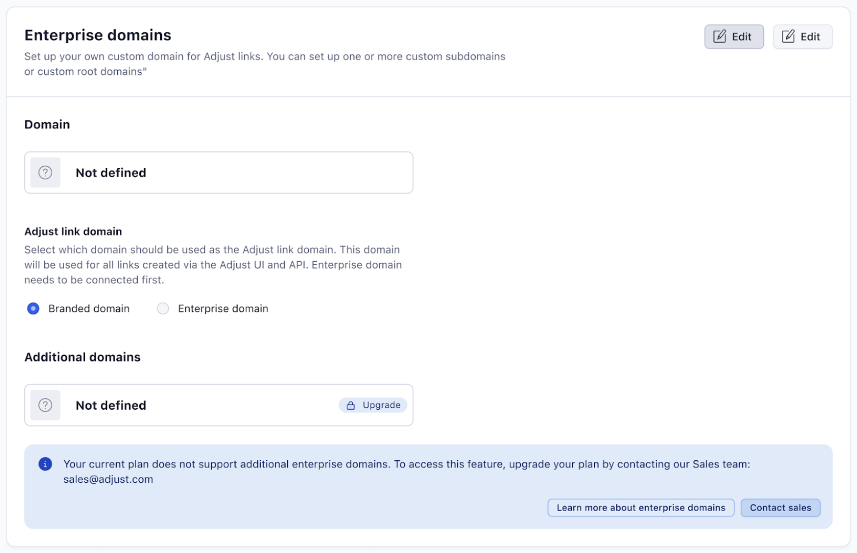 Additional Enteprise domain availability