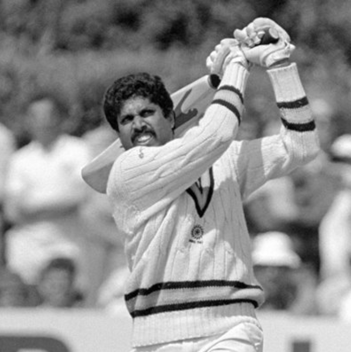 Kapil Dev headshot with mongoose bat