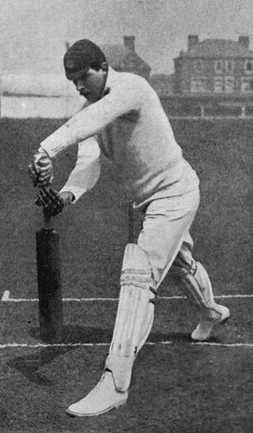Historical black and white image evoking a Golden Age cover drive