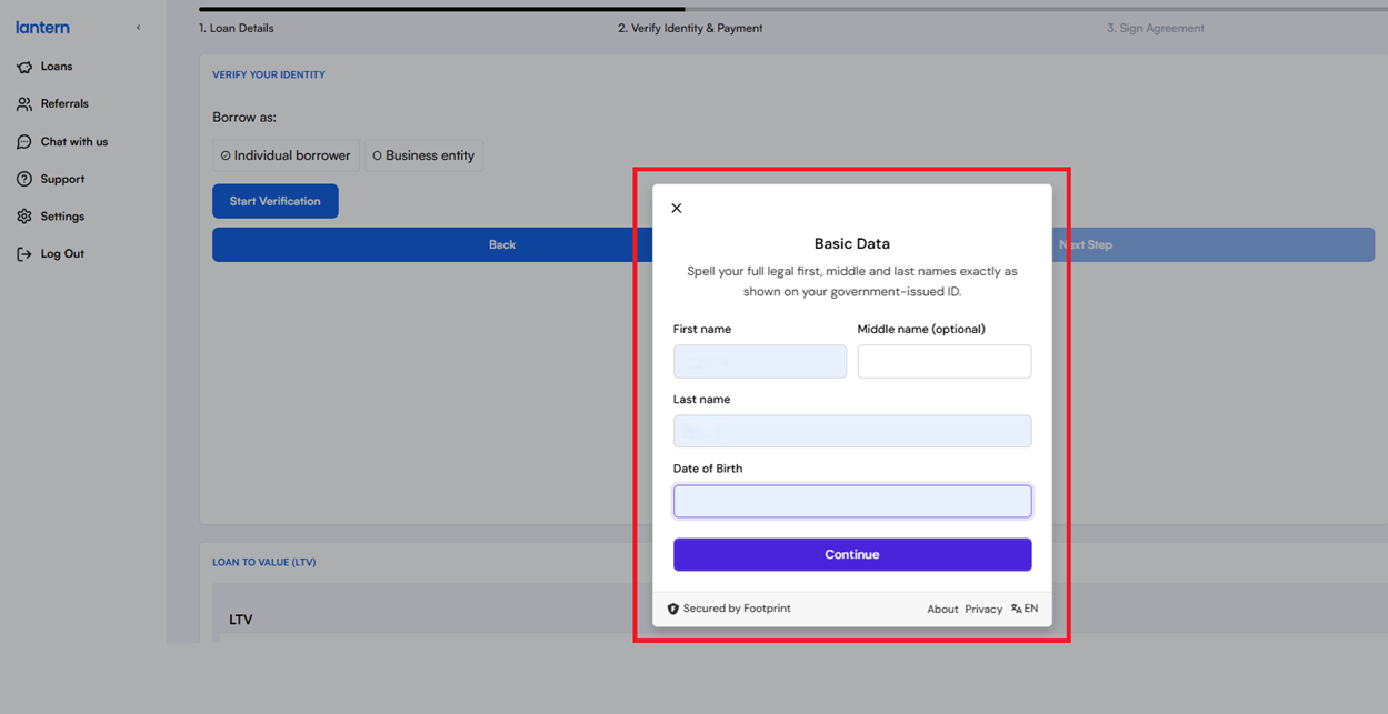 verify your identity for crypto ethereum loans 