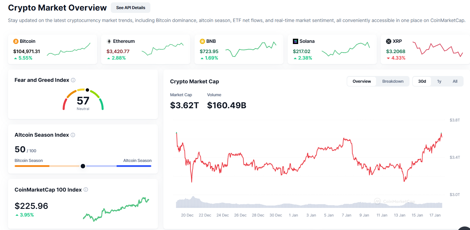 crypto market overview example