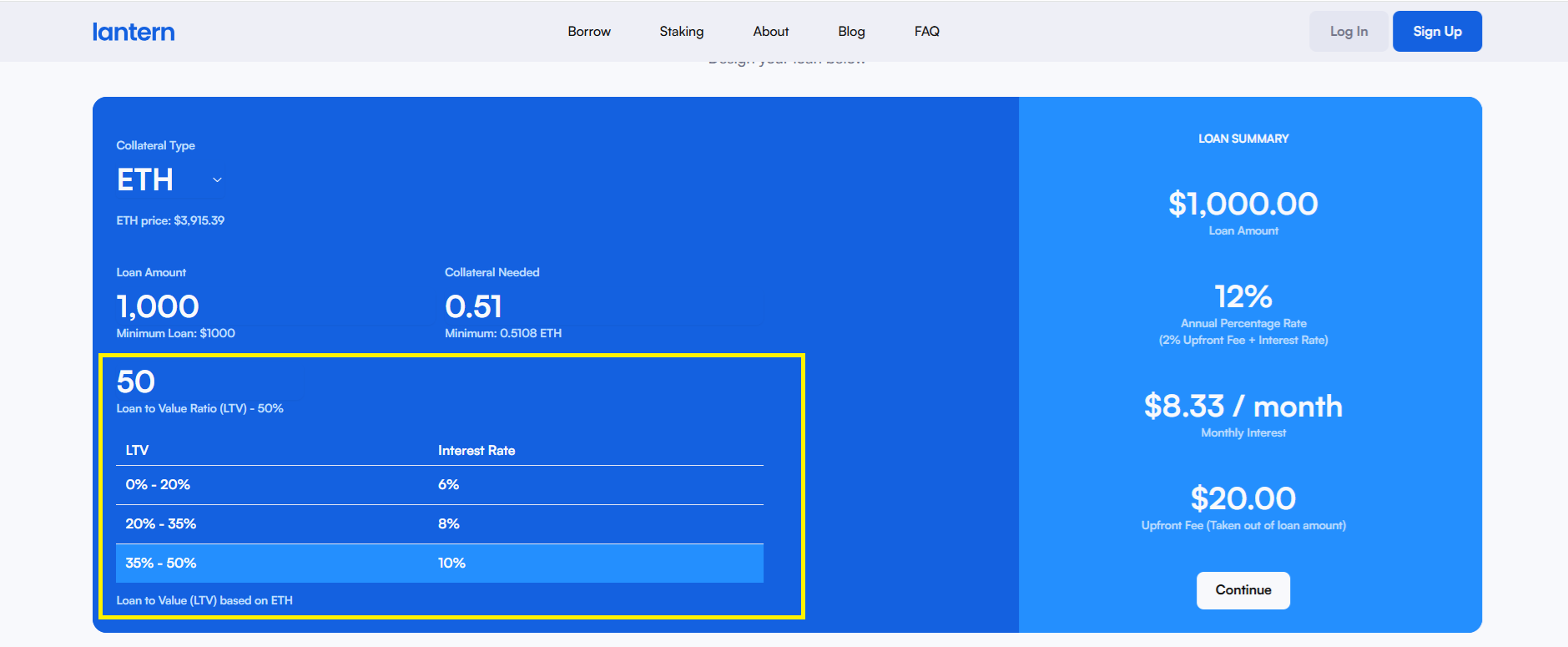 Customize your crypto loans, set your LTV and know the real loan APR