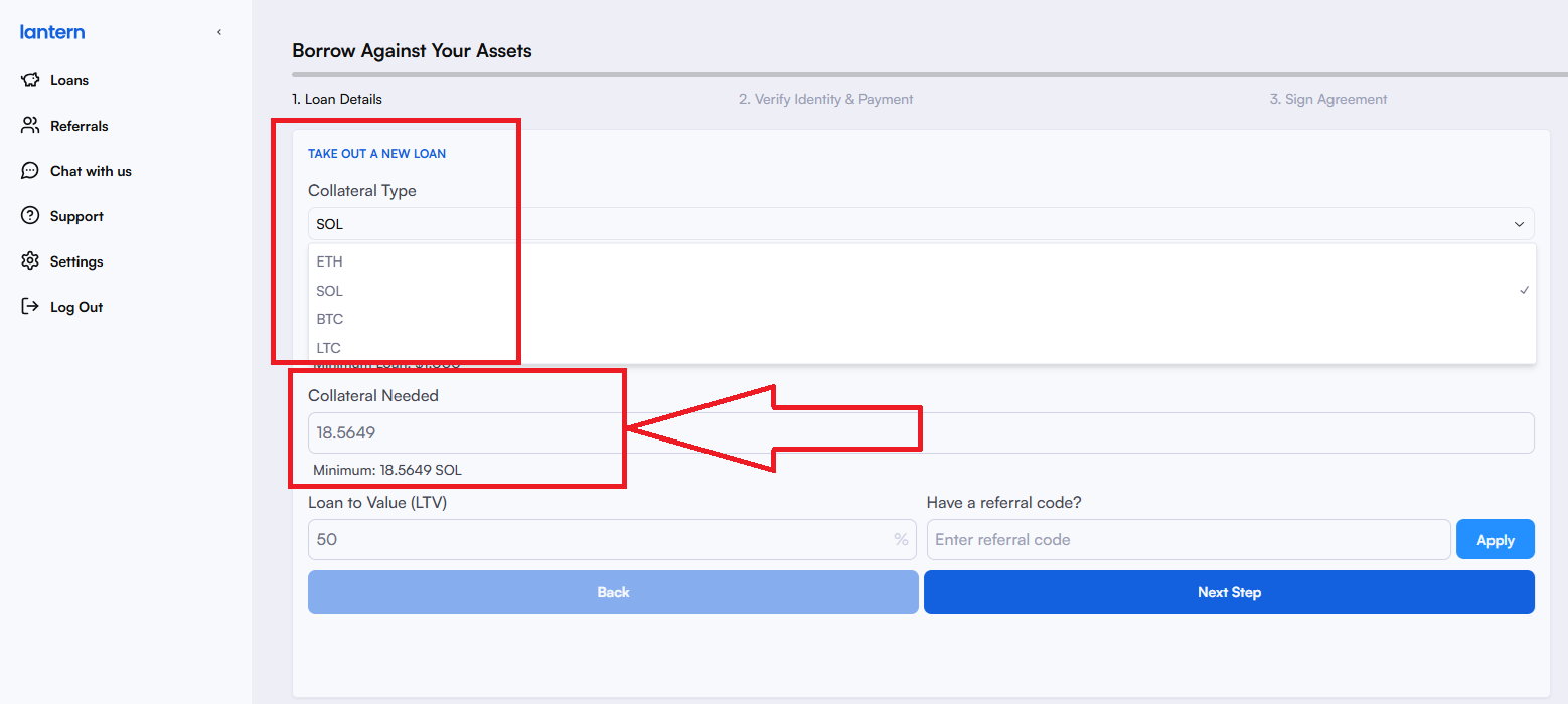 Solana-backed loans USA