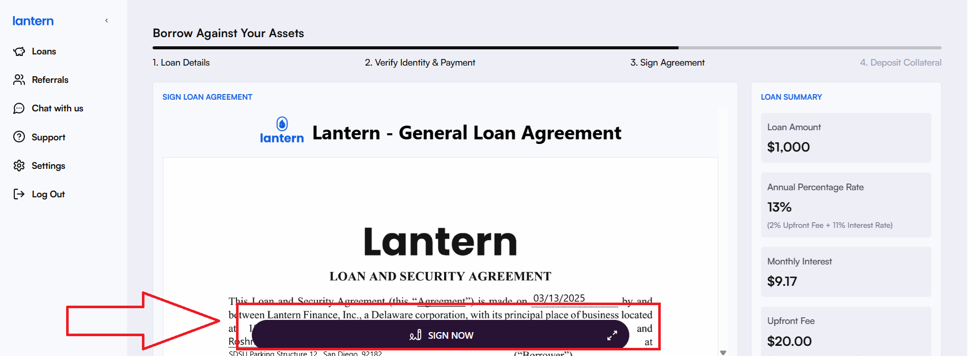 Solana-backed loans USA