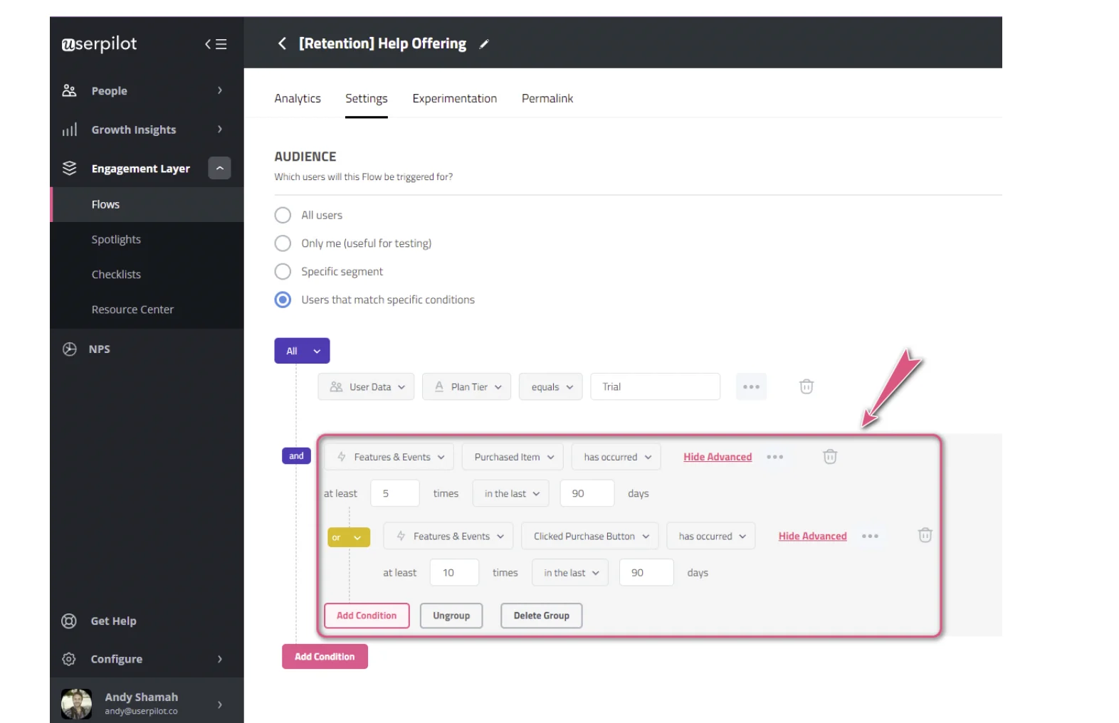 userpilot segmentation