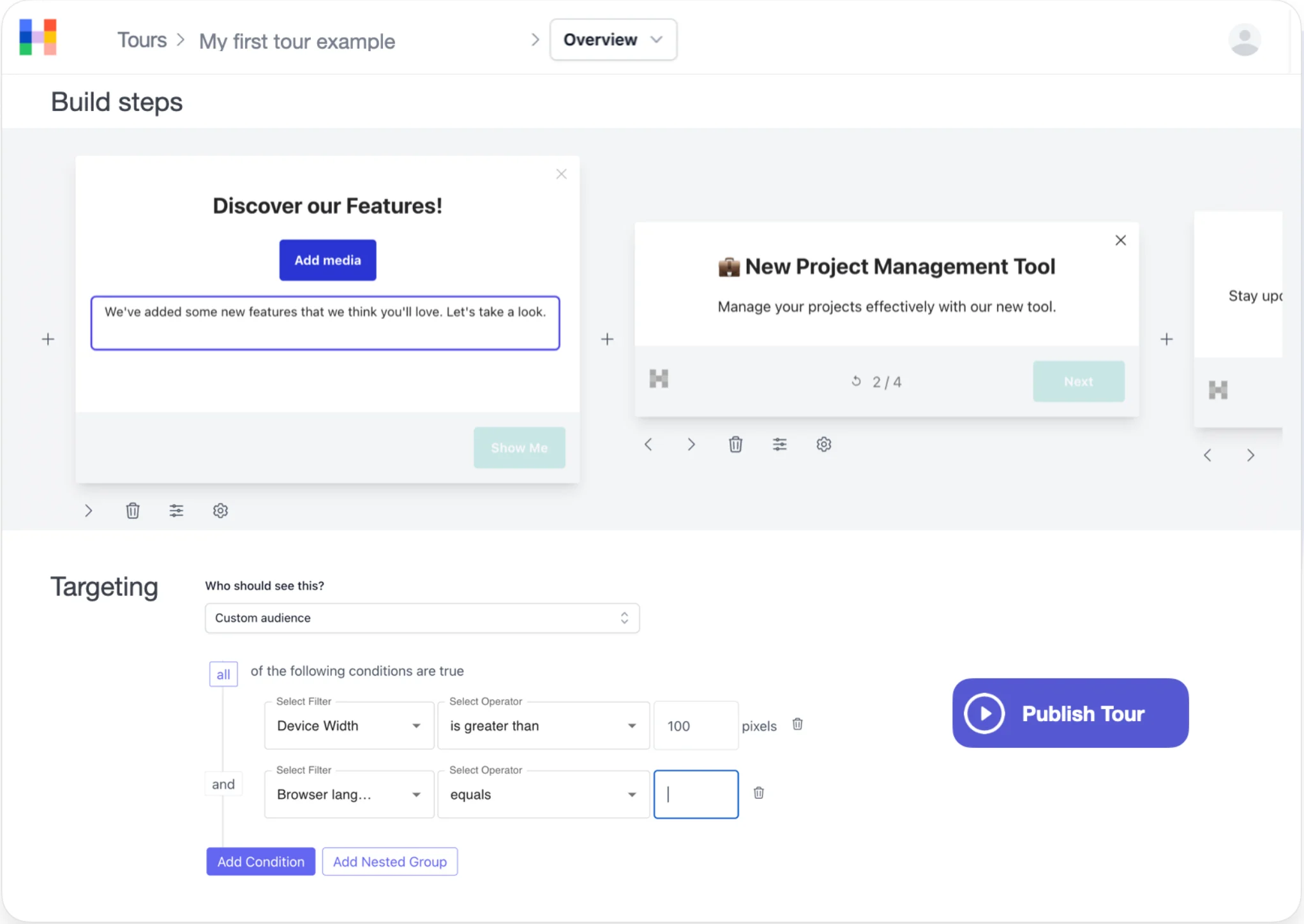 no code product tours for saas companies