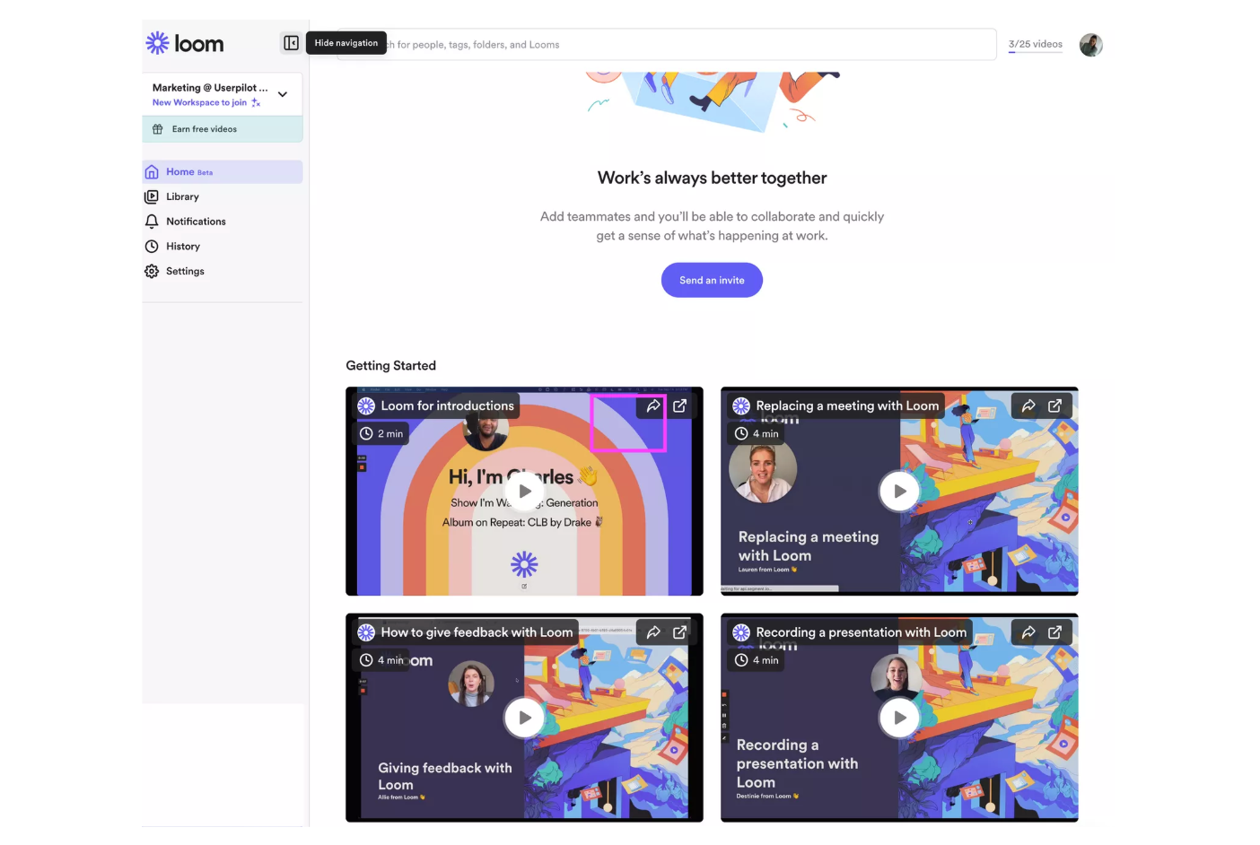 loom video onboarding screenshot
