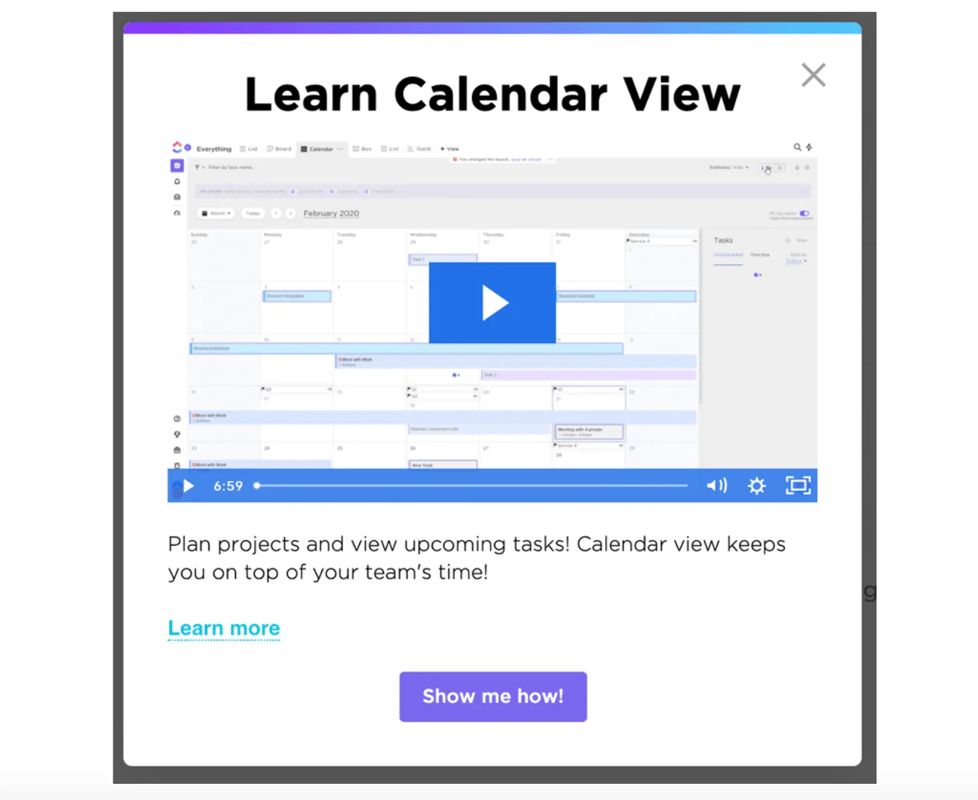 clickup video onboarding screenshot