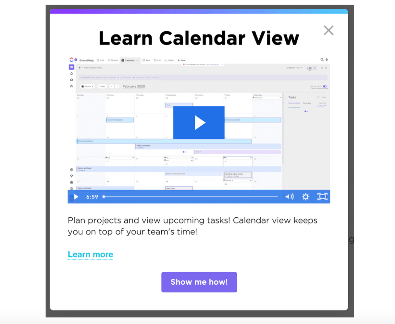 clickup video onboarding screenshot