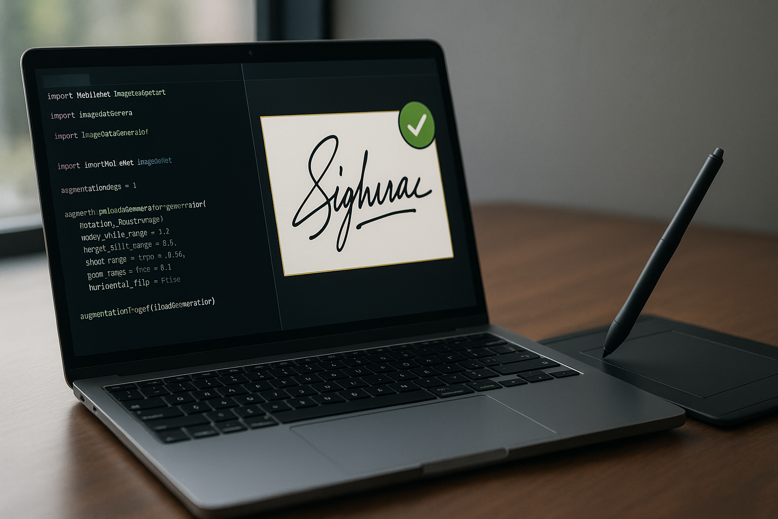 AI Generated Image depicting Signature Verification