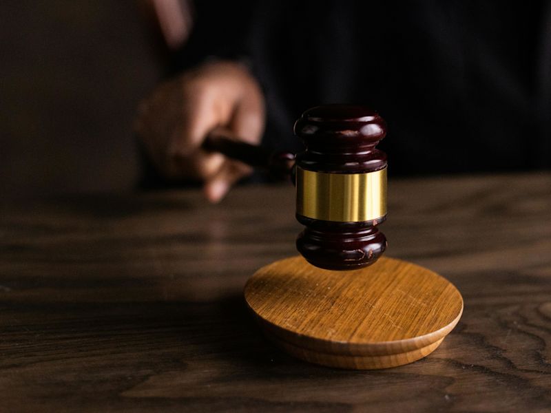 A gavel in court