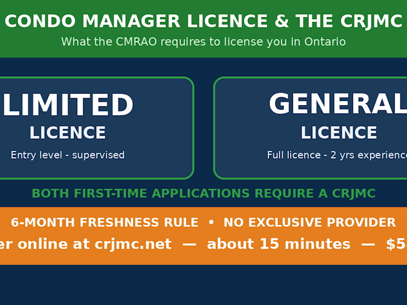 CMRAO condo manager licence and the CRJMC - Ontario