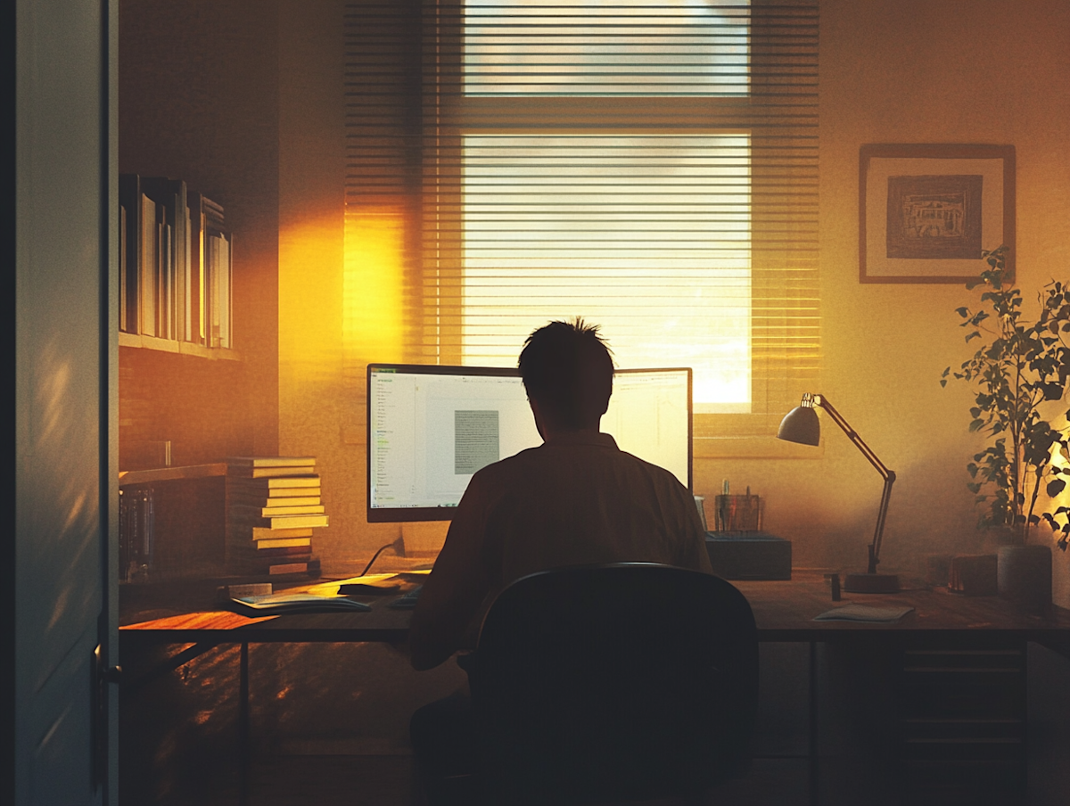 A person studying for a security guard exam