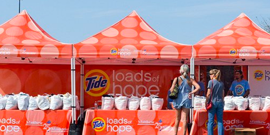 Tide Loads of Hope we provide detergent for 25,000 days of clean clothes to people in need