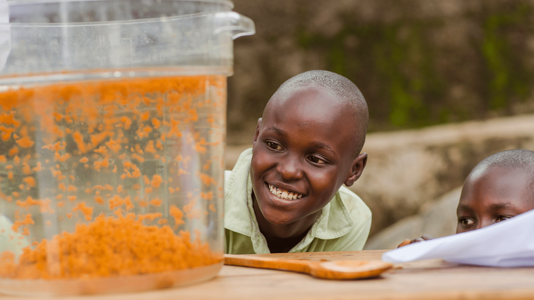 P&G Good Everyday & CSDW Africa student happy to see water purification process