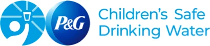 P&G Children's Safe Drinking Water logo, over 17,800,000 days of clean water provided