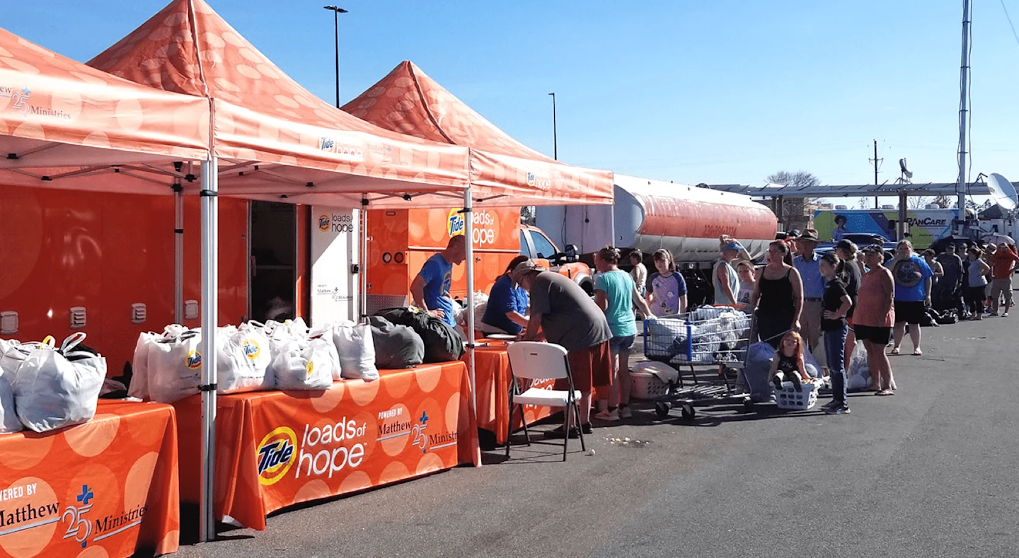 Tide Loads Of Hope by donating clothing to a local Tide dry cleaners