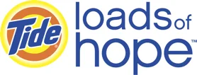 Tide Loads of Hope logo, over 1,000,000 days' worth of detergent for clean clothes for a person in need.