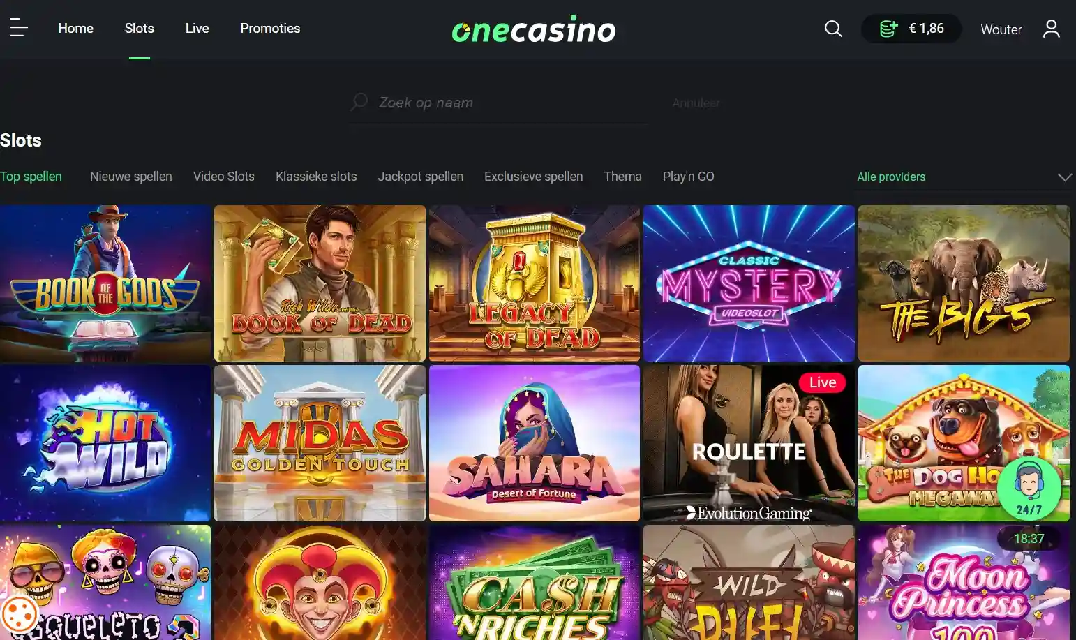 Screenshot Lobby One Casino