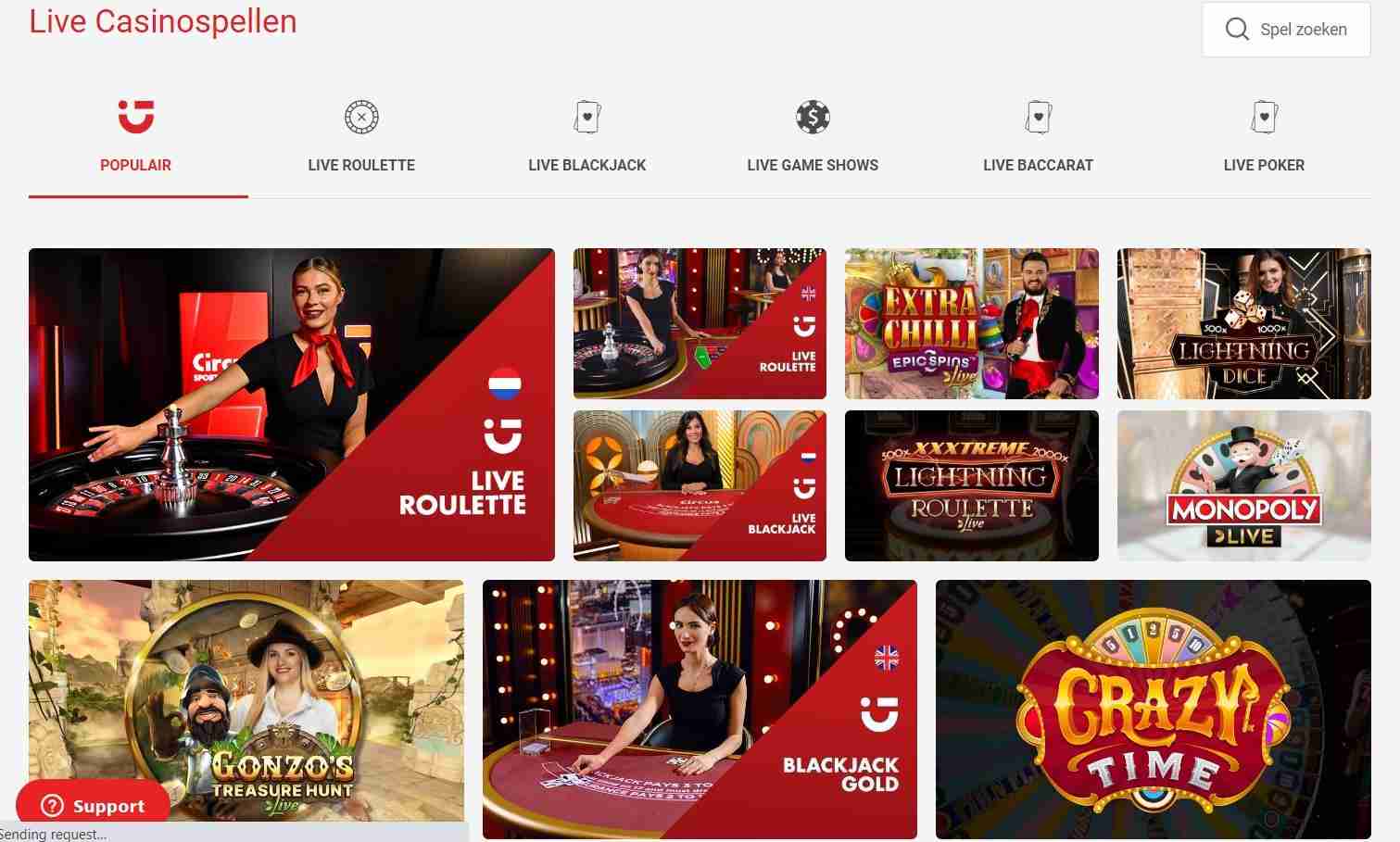 Live casino screenshot Circus