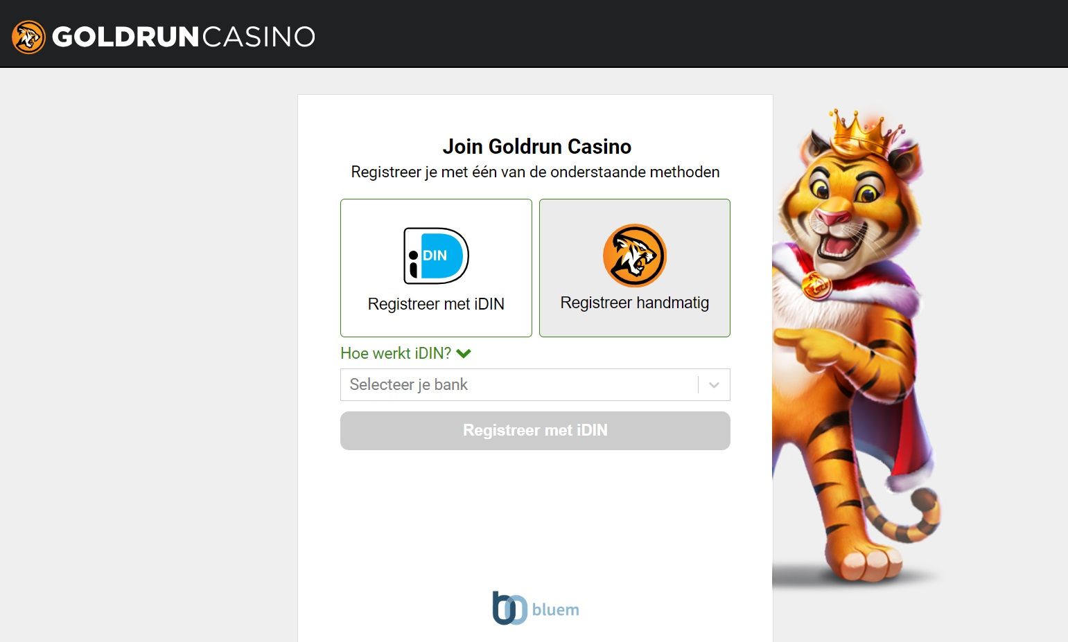 Registration Screenshot Goldrun Casino