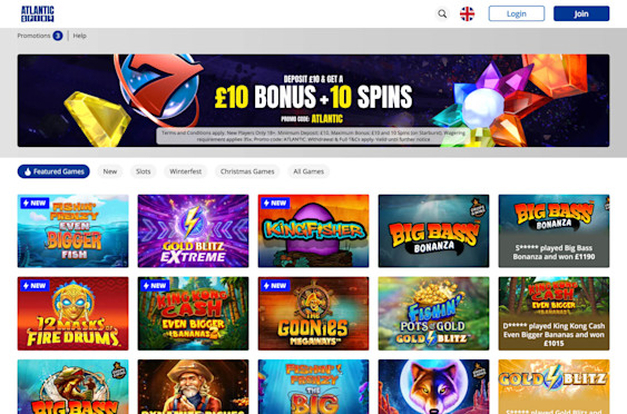 Atlantic Spins Casino Screenshot 1