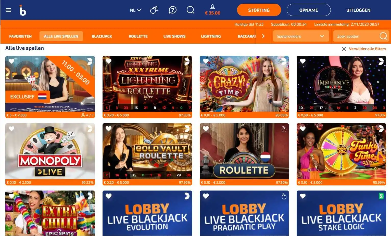 Live Casino screenshot Betnation