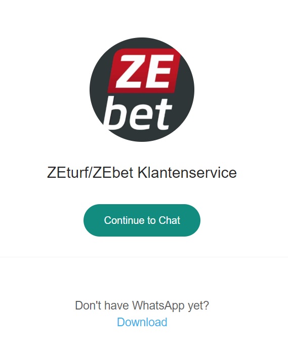 Whatsapp chat screenshot ZEbet