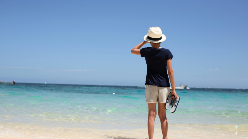 Man standing on shore