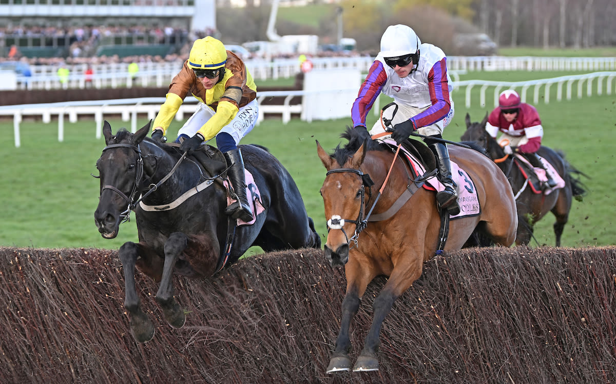  Bravemansgame (right) serves up a Gold Cup thriller with brilliant winner Galopin Des Champs (Photo: Healy Racing Ltd)