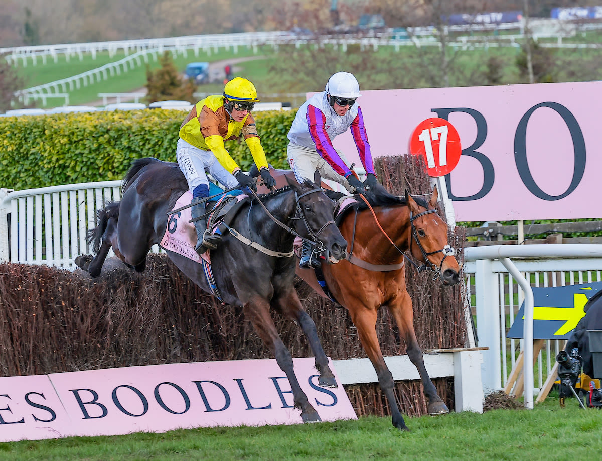  Galopin Des Champs and Bravemansgame jump the final fence as one (focusonracing.com)