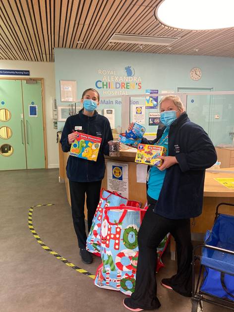  Gifts delivered to the Royal Alexandra Children’s Hospital in Brighton (Photo: CJ Cooper, Twitter)