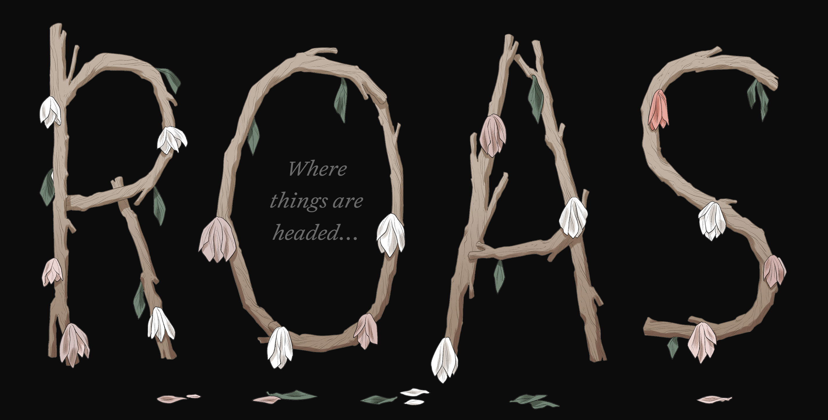Illustration of barren branches and wilting flowers forming the word "ROAS", with a subtext "Where things are headed..."