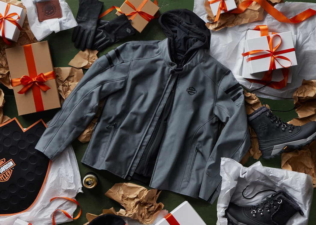 Men's gray jacket and other presents