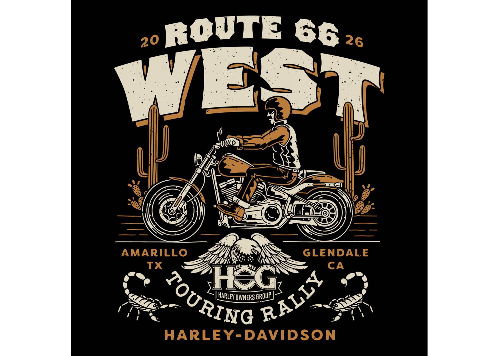 Route 66 West H.O.G.-túratalálkozó banner