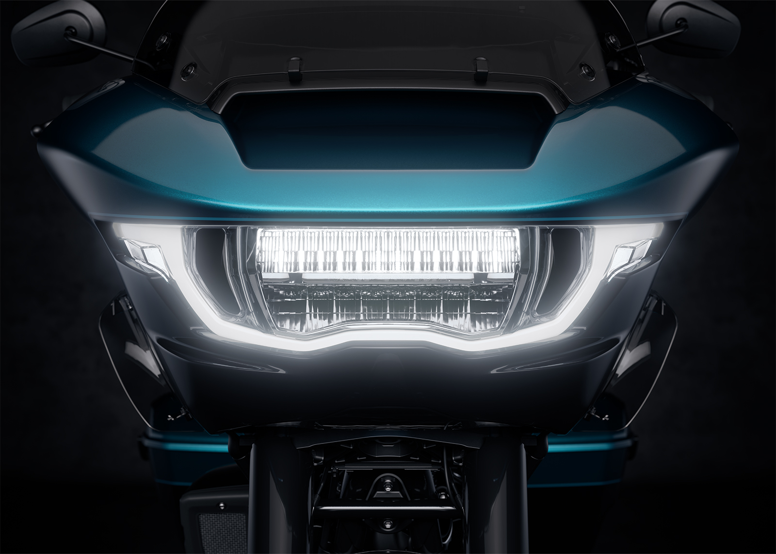 2026er Road Glide – Beauty-Shot des LED-Lichts