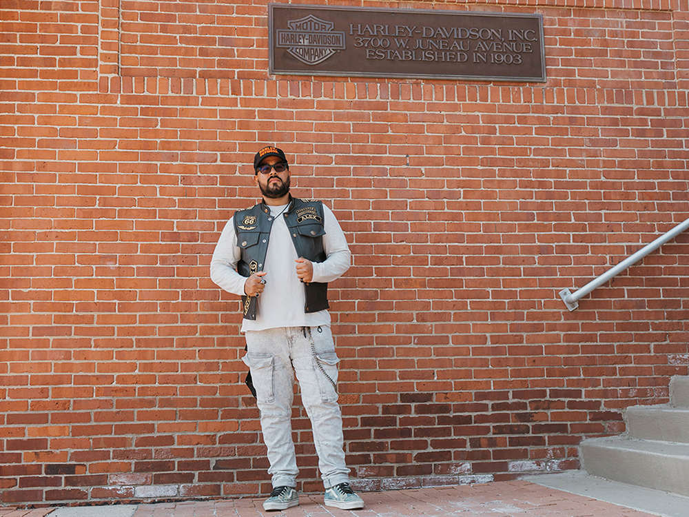 Steps Under Vintage H-D Sign