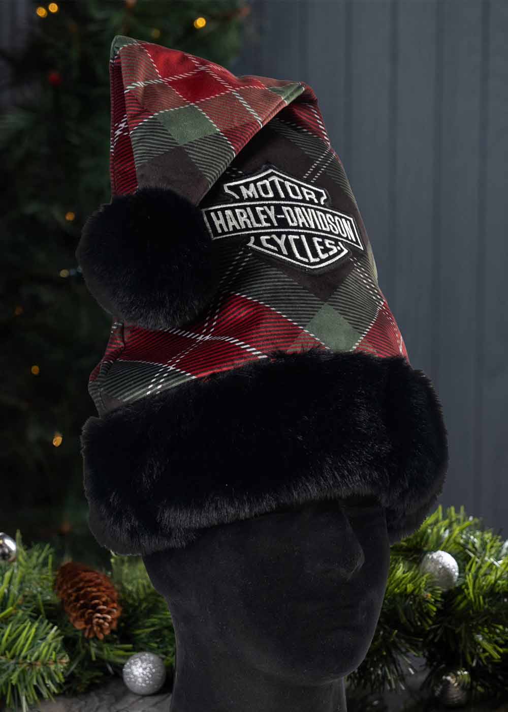 Holiday Plaid Santa Hat