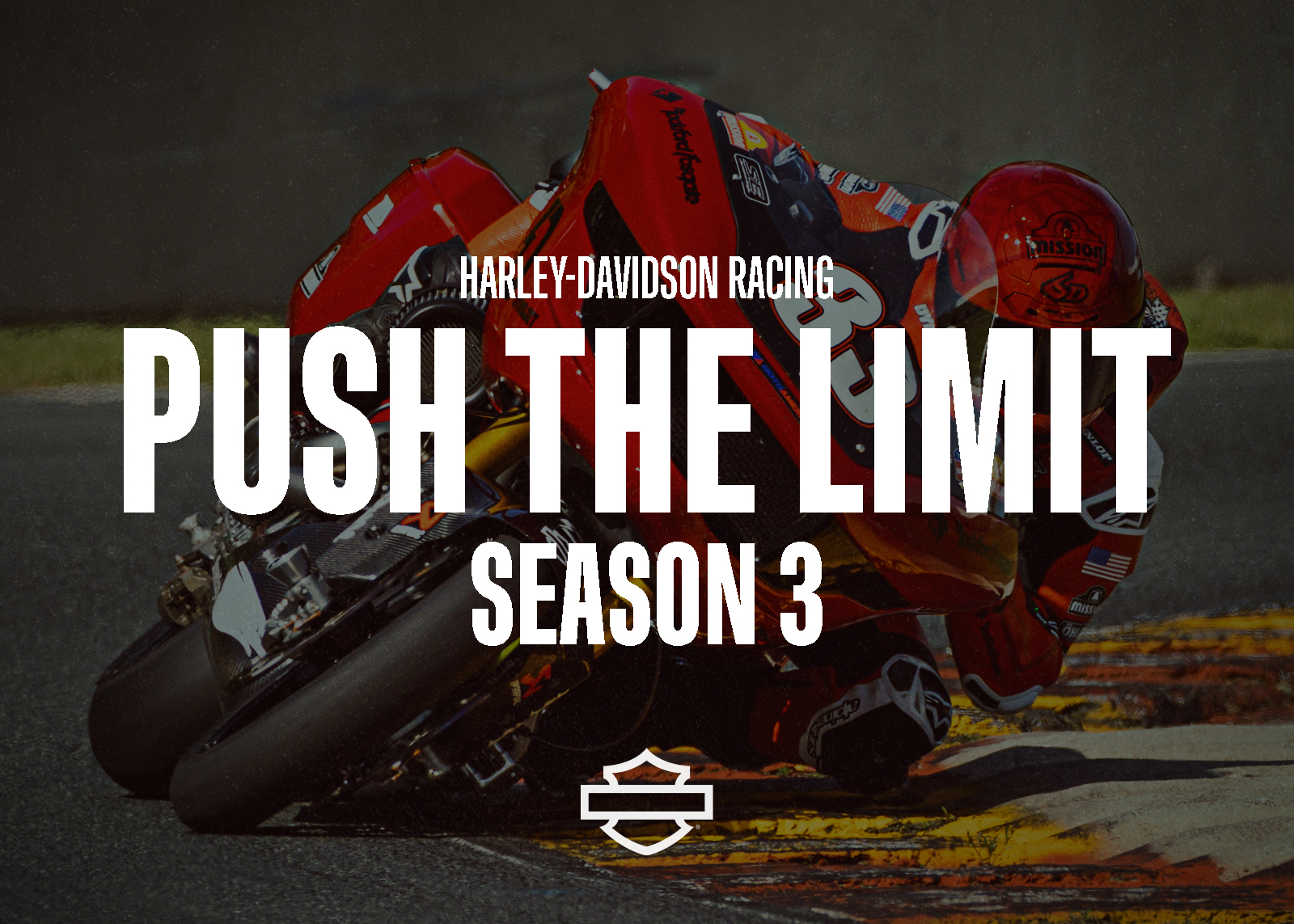 Bradley Smith races on the track on his HD Bagger