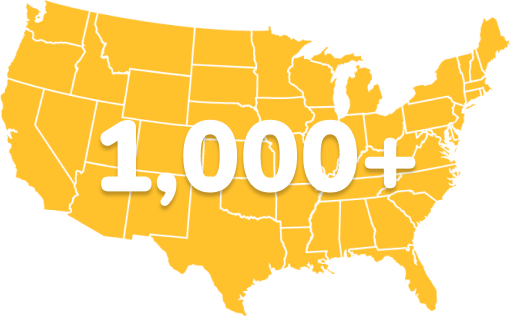 Map of US showing 700 plus firm enrollments