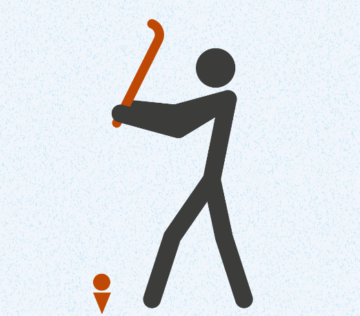 Illustration d’une personne jouant au golf.  