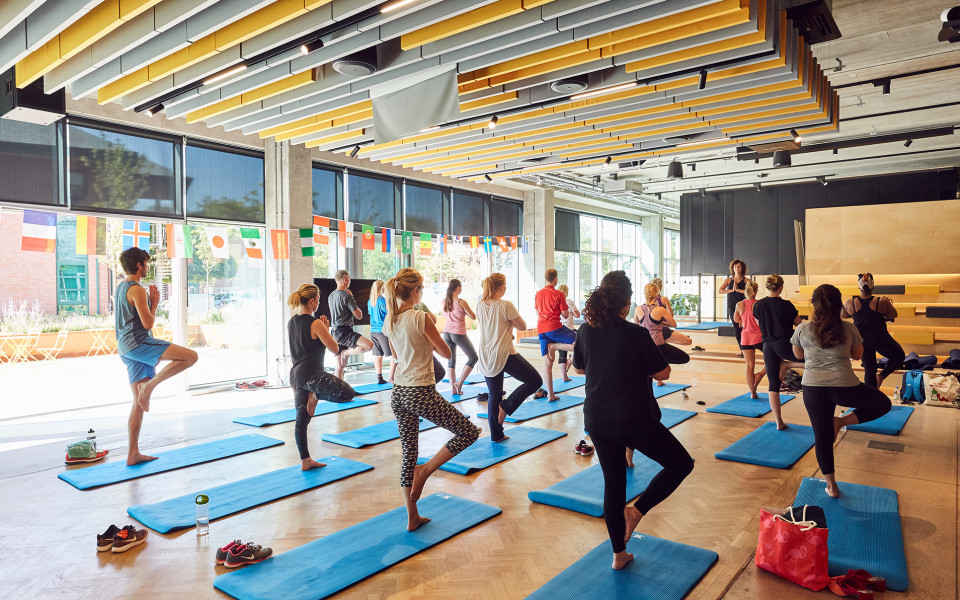 Yoga class at the Bright Building