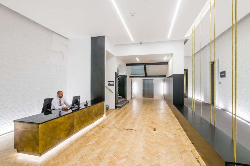 Reception area at 5 New York Street