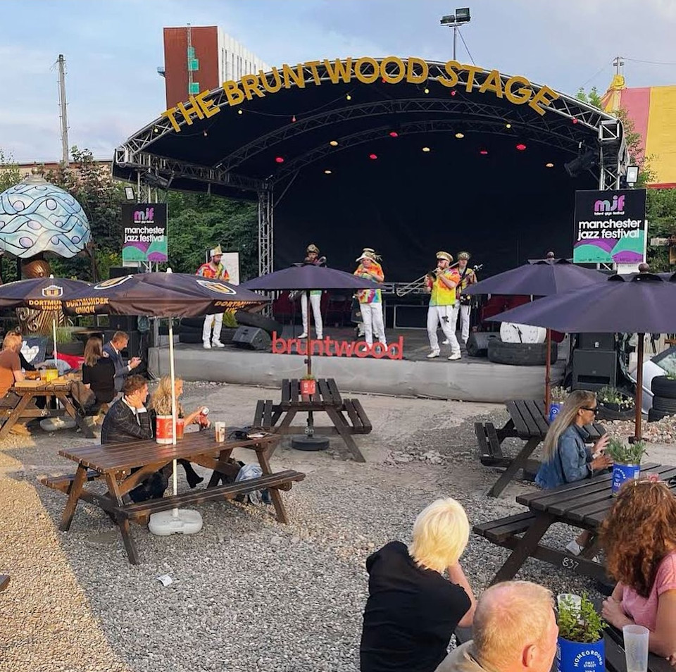 Mr Wilson's Second Liners perform on The Bruntwood Stage at Homeground 2021