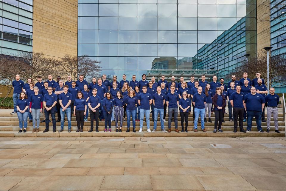 team photo of life sciences outside Radnor Alderley Park