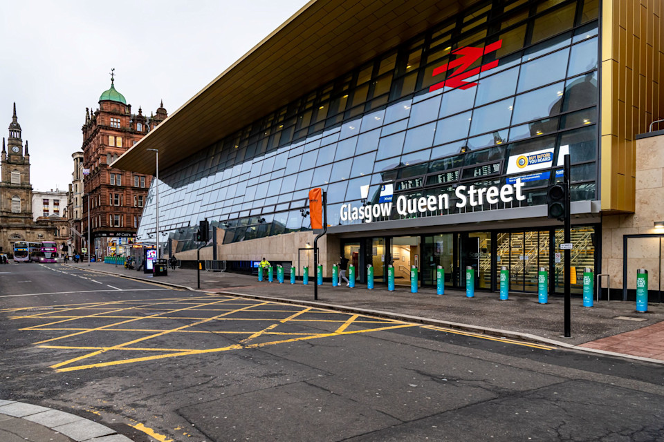 External photo of Queens street train station