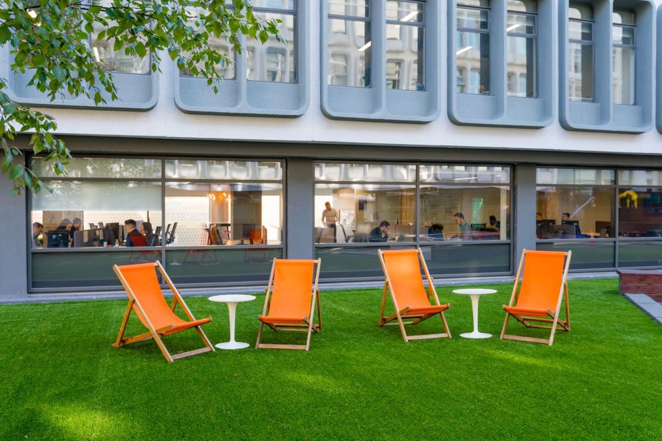 Courtyard deck chairs for outside community events 