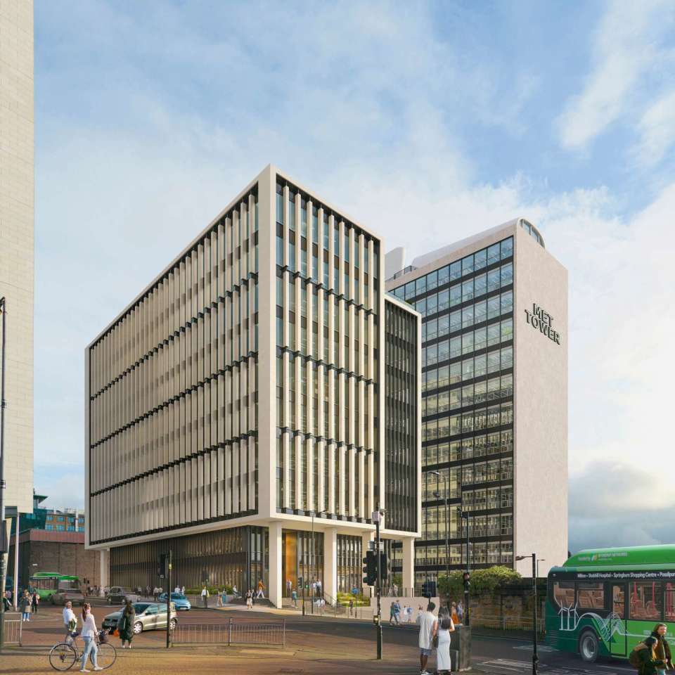 view of development plans for met tower from cathedral street 