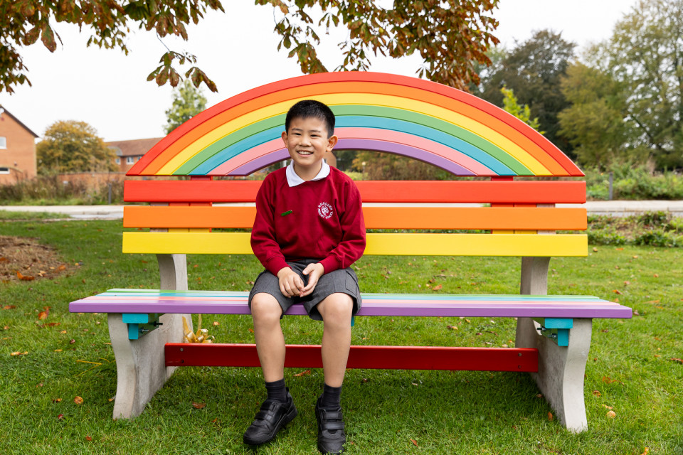 Isaac's rainbow bench