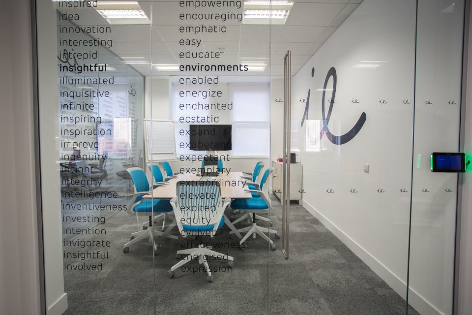 Meeting room in a leased office